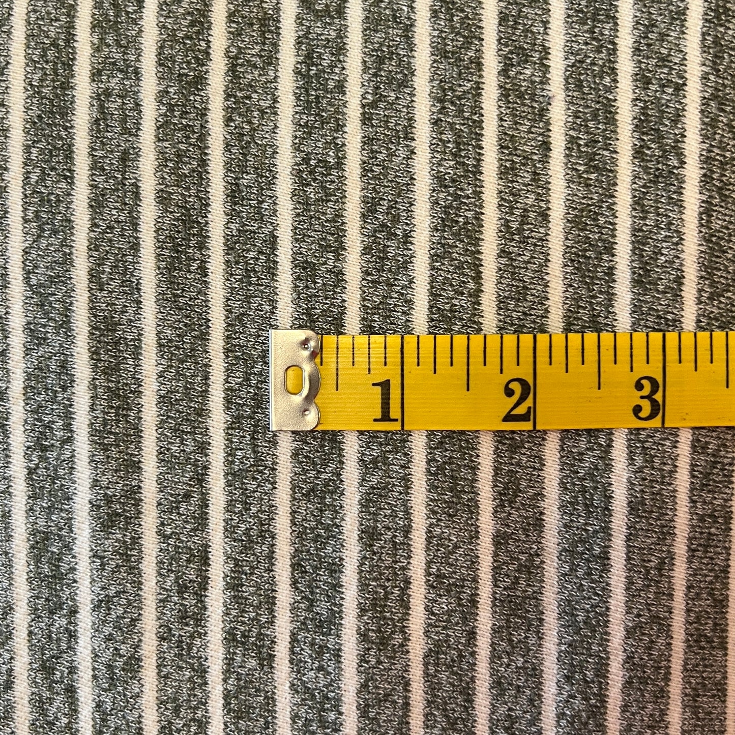 Green With White Stripe Stretch Knit: 2 yds