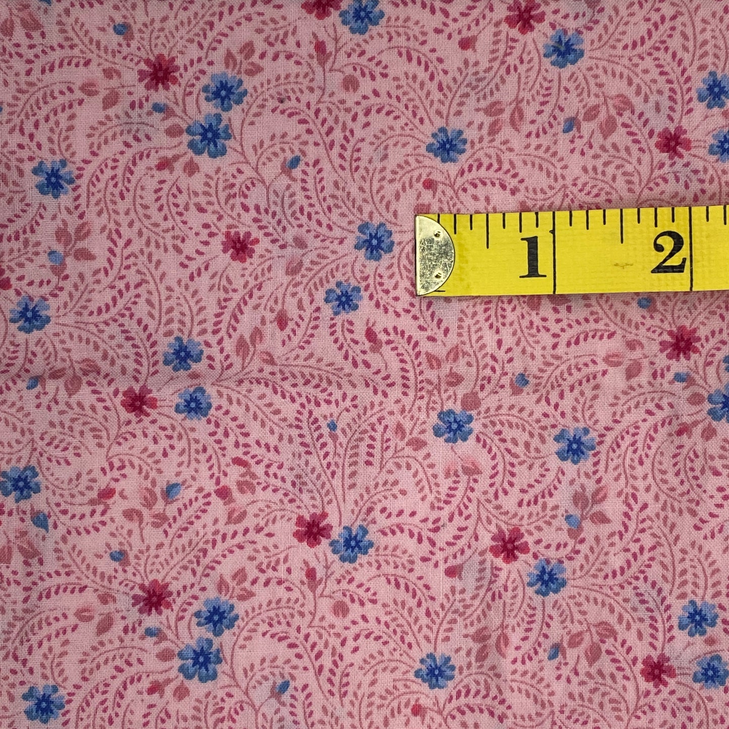 Pink Floral & Vines Cotton: 1 yd
