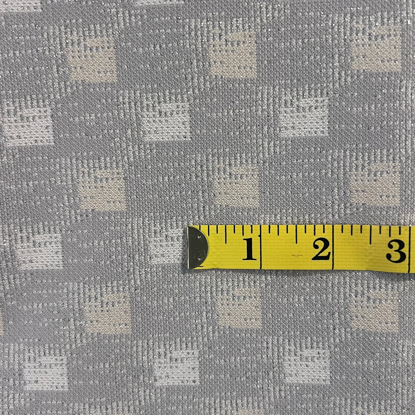 Gray, White & Cream Metallic Retro Knit: 2 yds