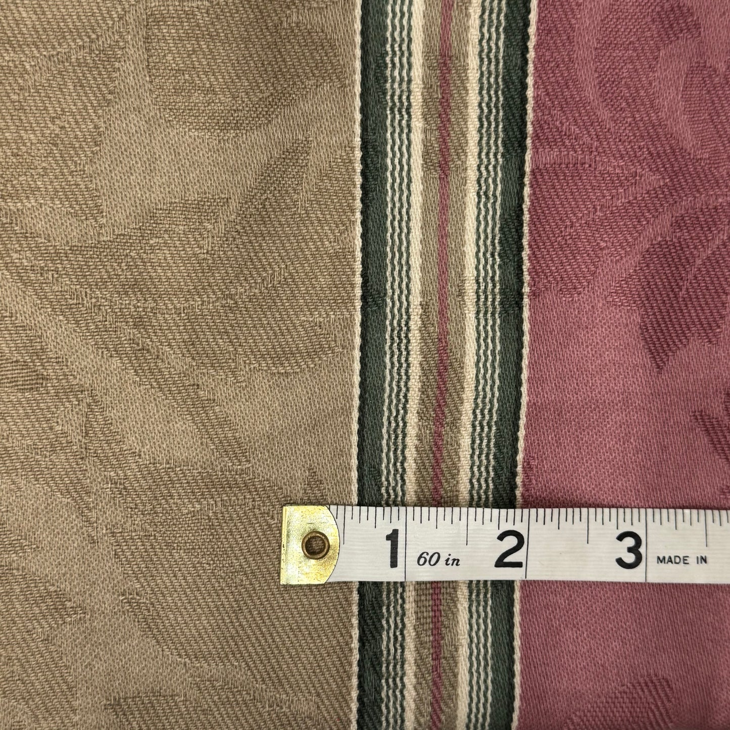 Muted Multicolor Stripe Print on Jacquard Weave Home Decor Cotton: 1.5 yds