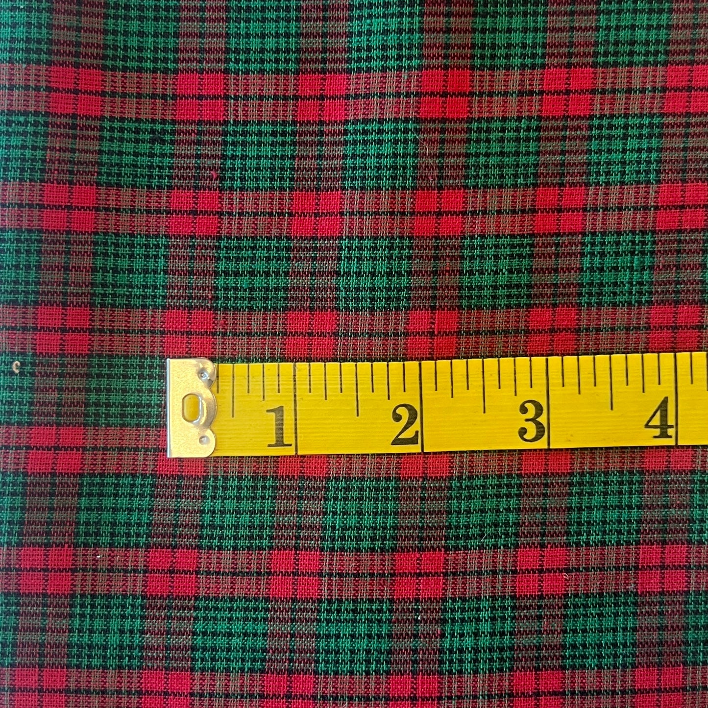 Green & Red Plaid Cotton Blend: 3 yds