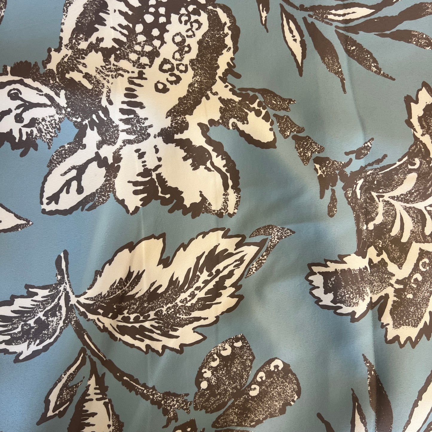 Sky Blue, Gray & White Floral Home Decor 5.5 yds