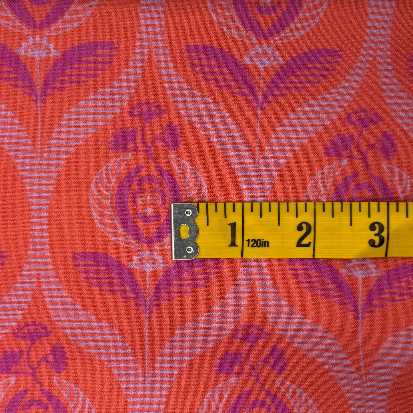 Orange Funky Floral Cotton: 2 yds