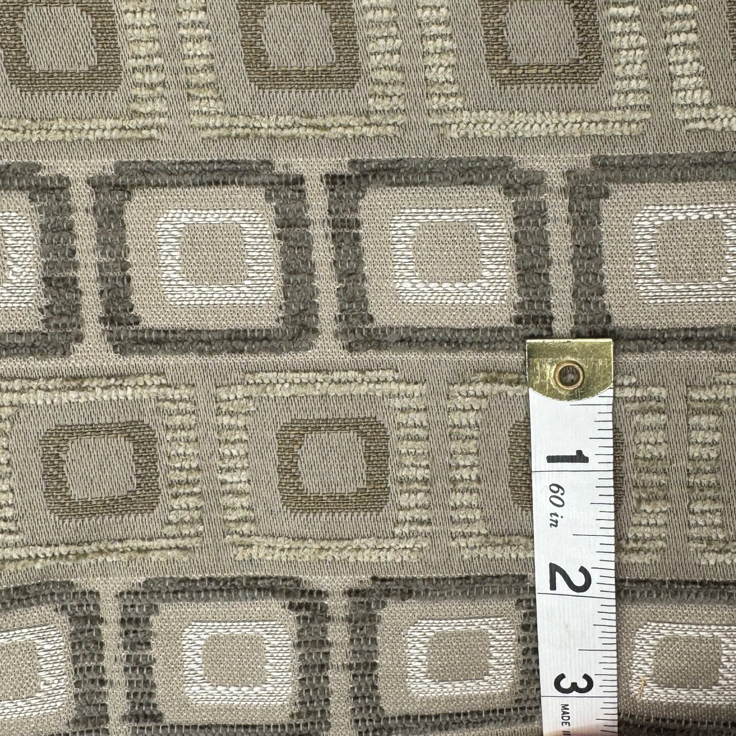 Heavyweight Neutral Tones Geometric Woven Home Decor Cotton Blend: 2.25 yds