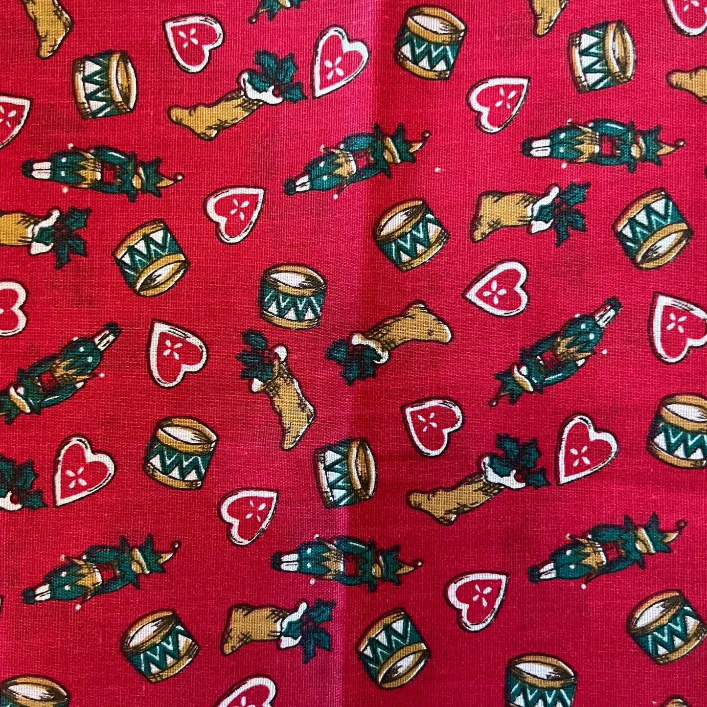 Hearts, Stocking & Drums Cotton: 1 yd