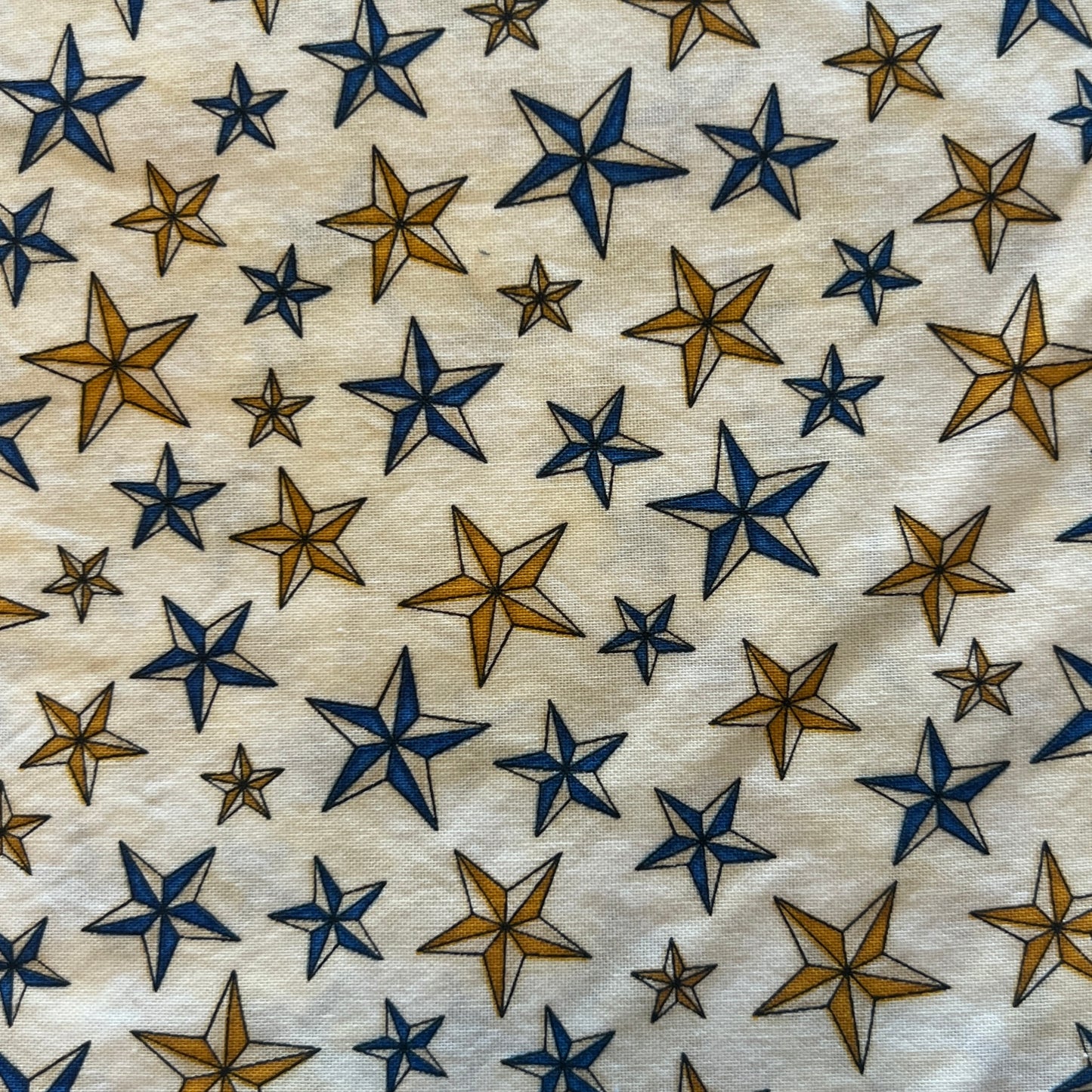 Blue & Gold Stars Cotton: 3 yds