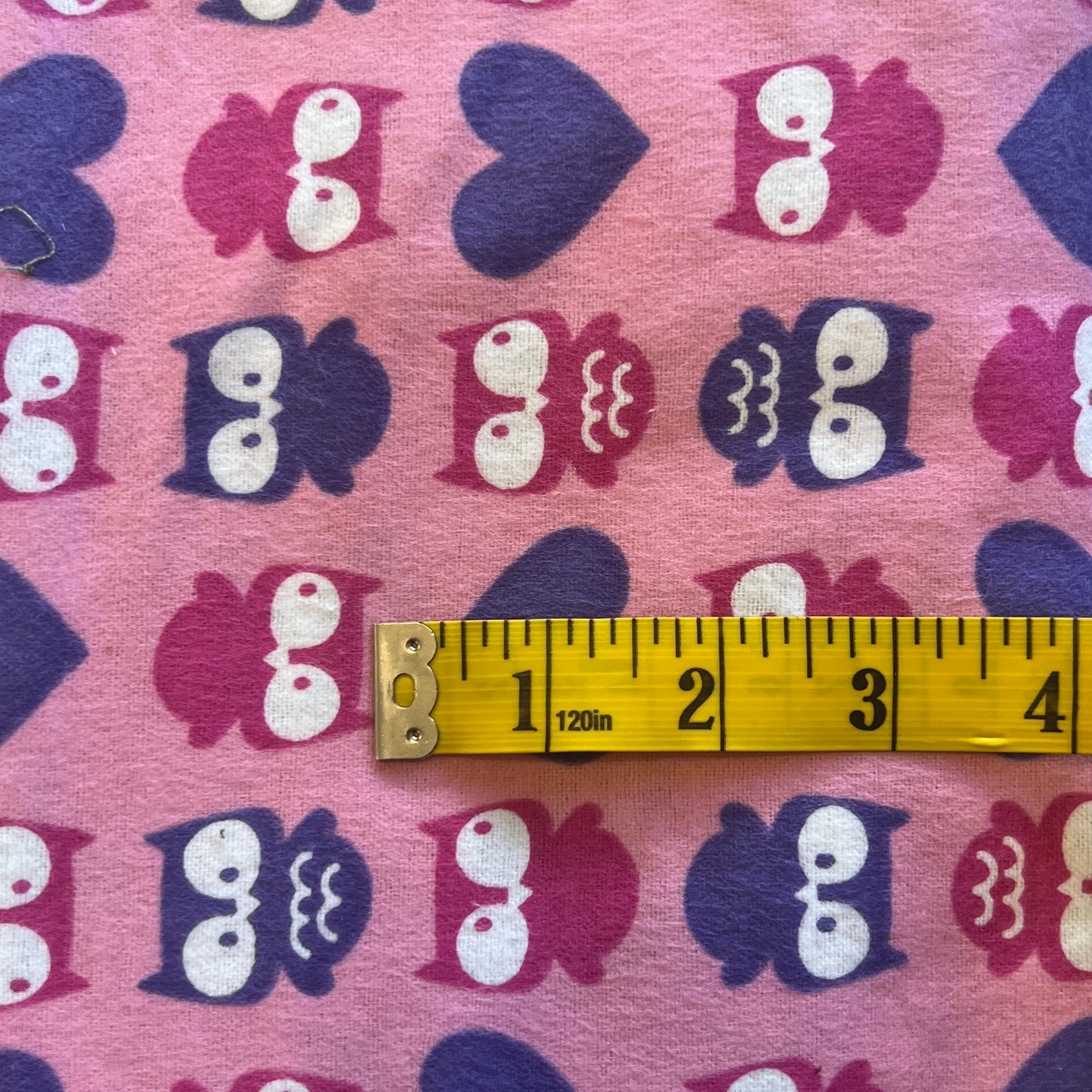 Pink & Purple Owls Flannel: 2 yds
