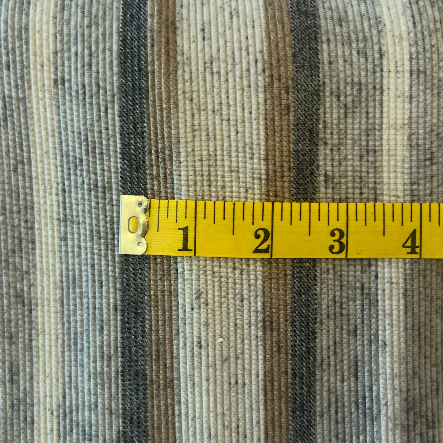 Grey Striped Stretch Ribbed Knit: 2.5 yds