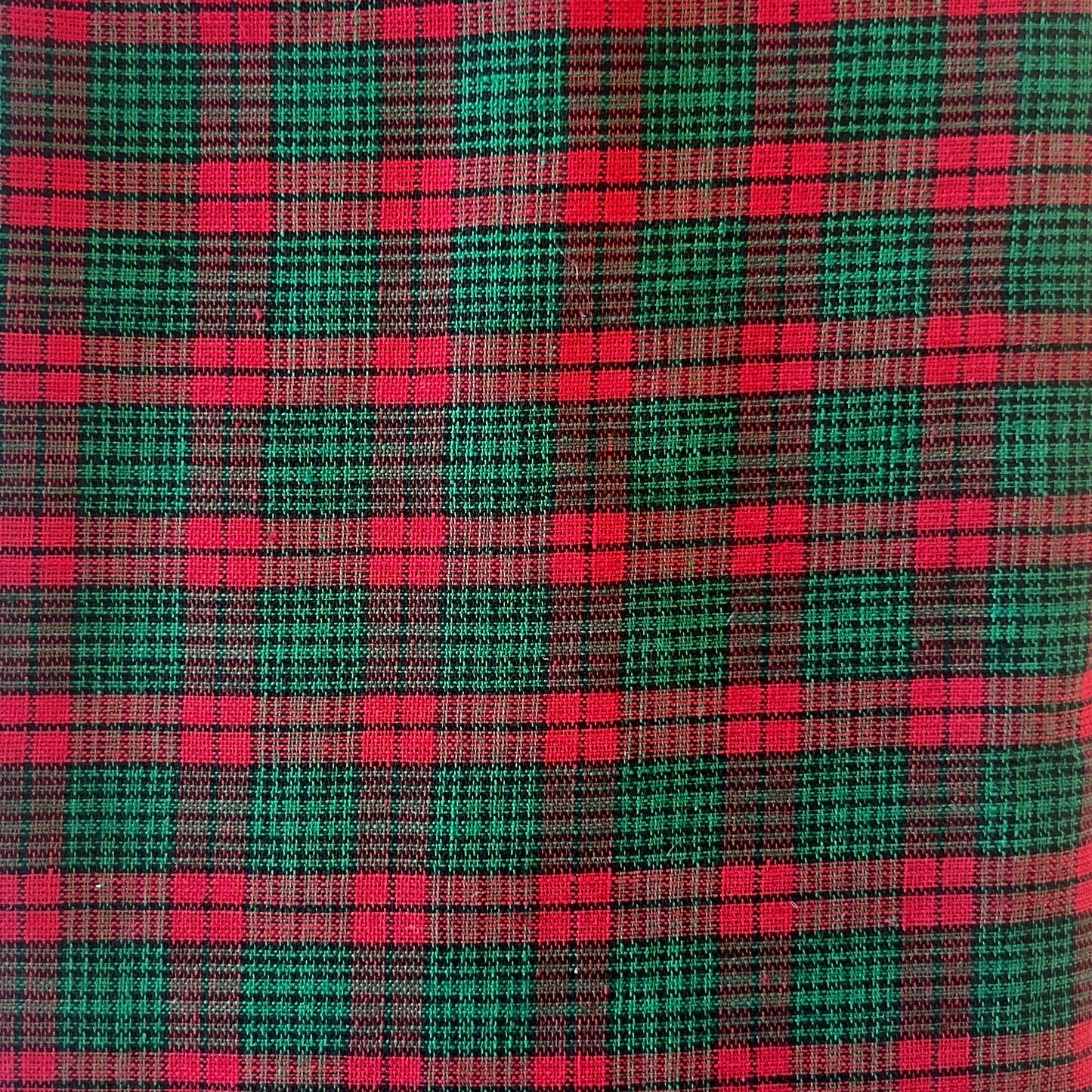Green & Red Plaid Cotton Blend: 3 yds