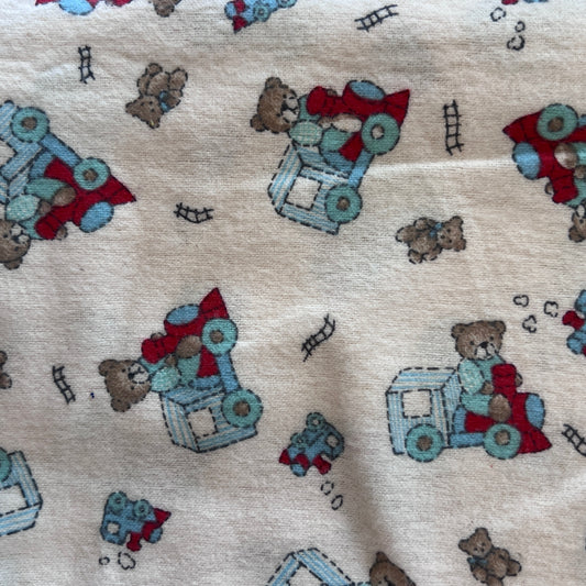 Bears & Trains Flannel: 2 yds