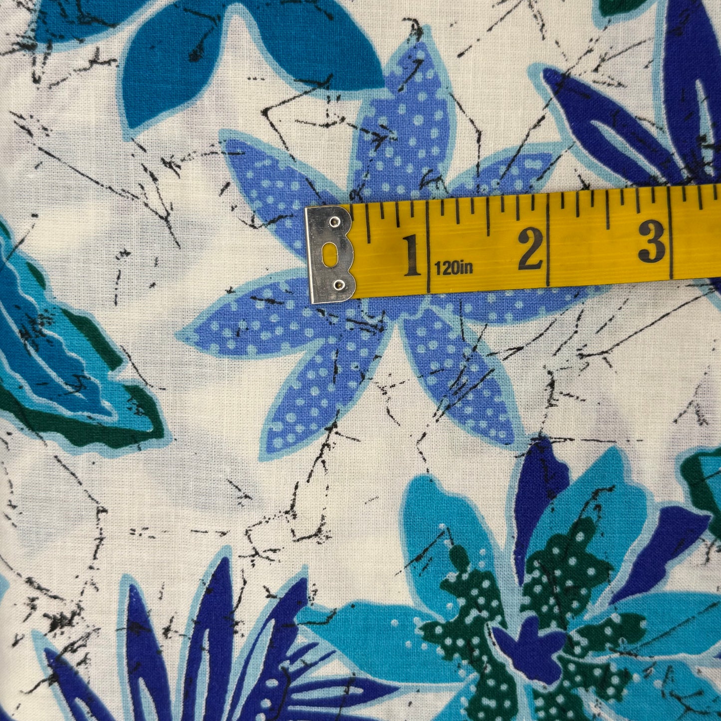 Blue & Teal Floral Cotton: 2.75 yds