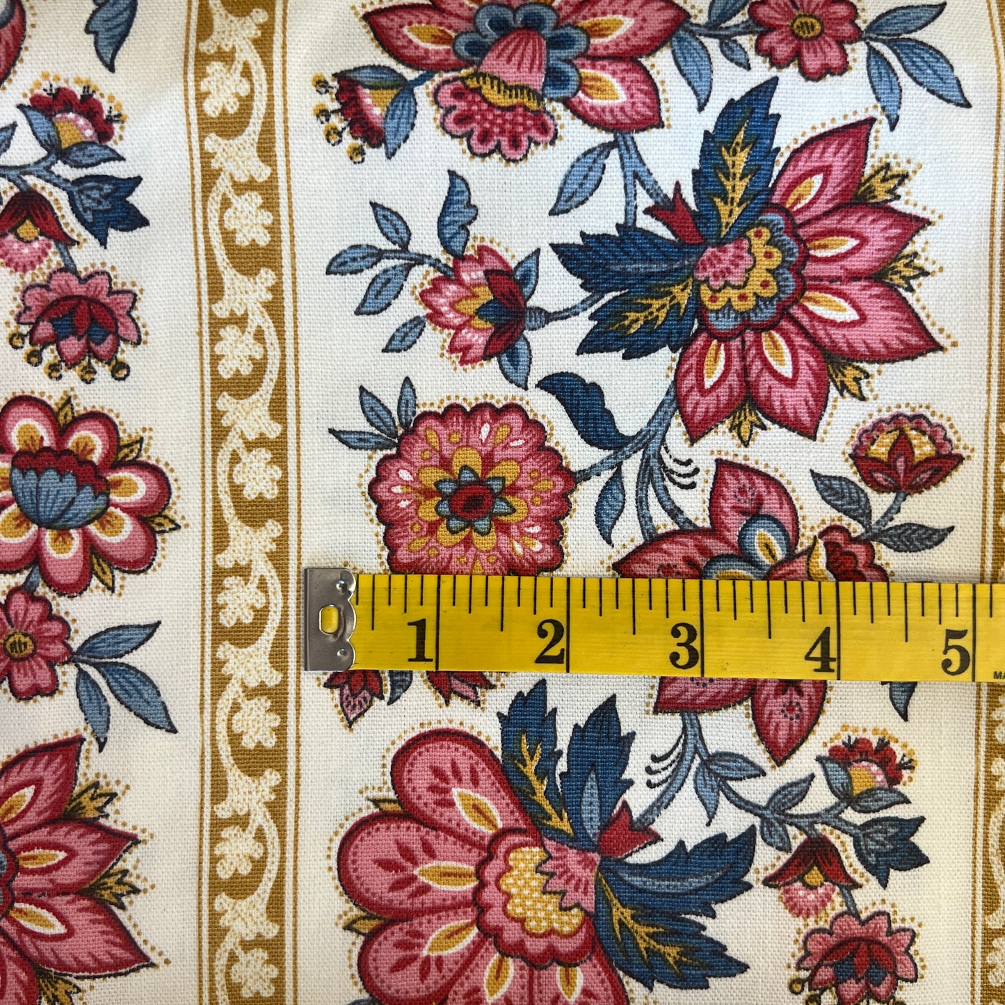 Red, Blue, & Yellow Striped Floral Home Decor: 4.5 yds