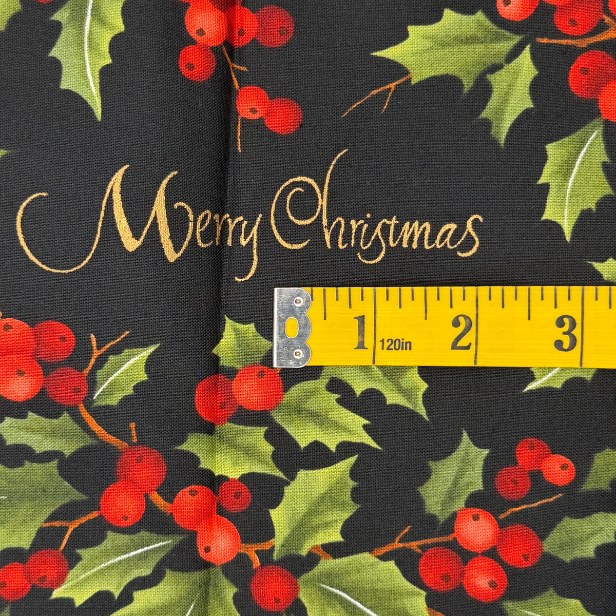 Christmas Holly Cotton: 1 yd