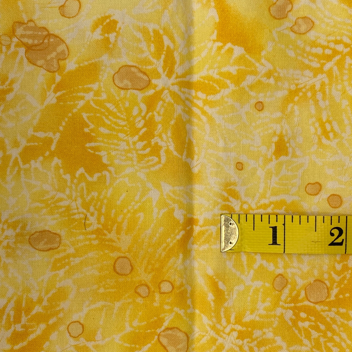 Yellow Tropical Scene Cotton: 1 yd