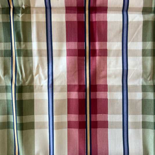 Red, Blue & Green Plaid Cotton Canvas: 3 yds