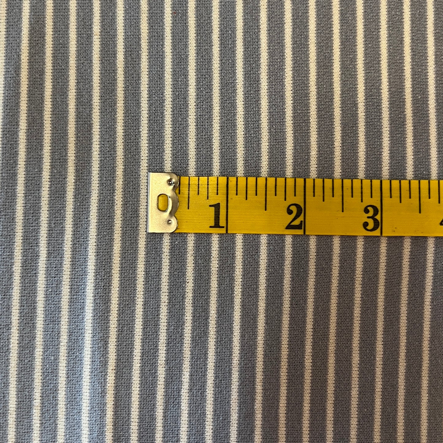 Blue With White Stripe Stretch Knit: 2 yds