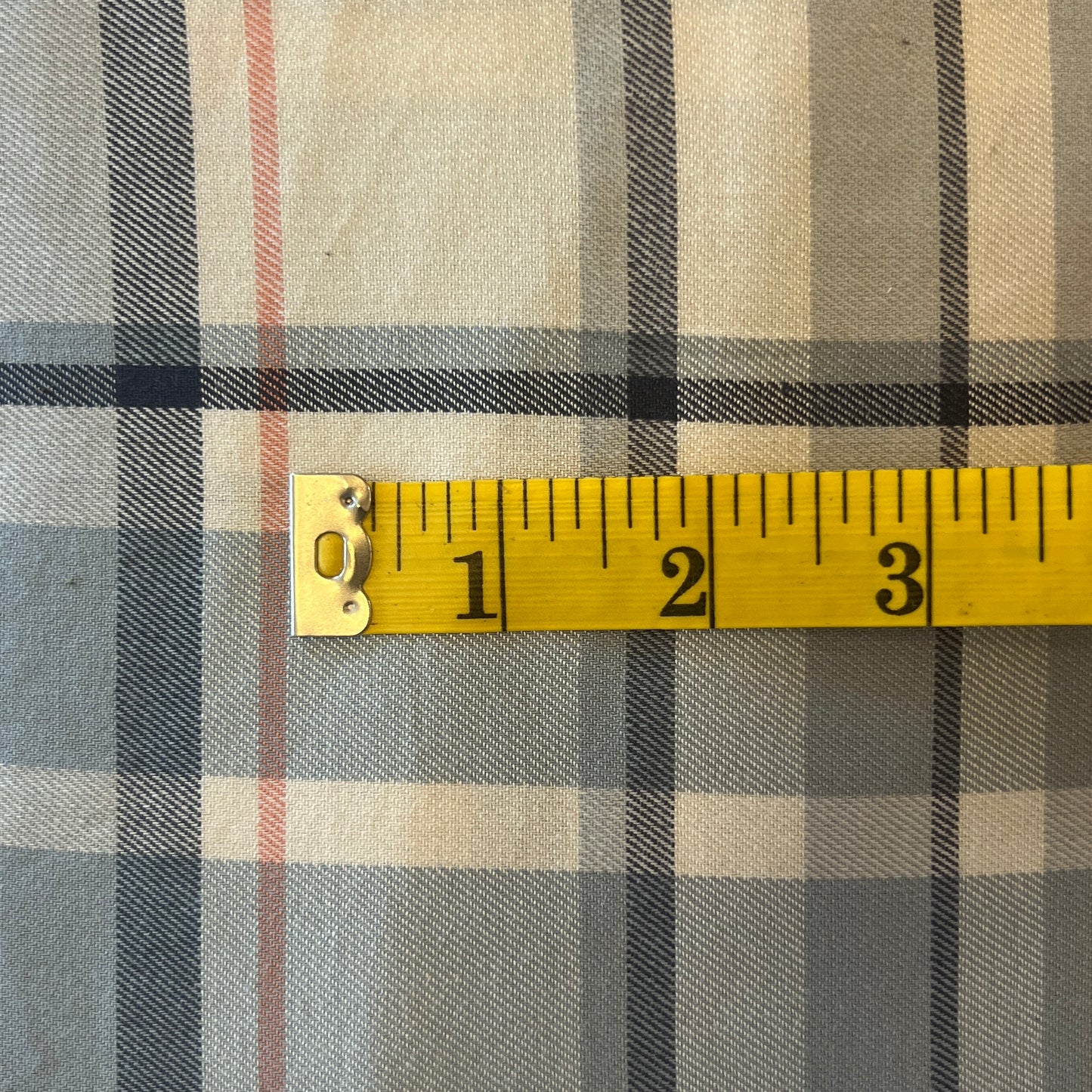 Grey Plaid Cotton Blend Shirting: 3.75 yds