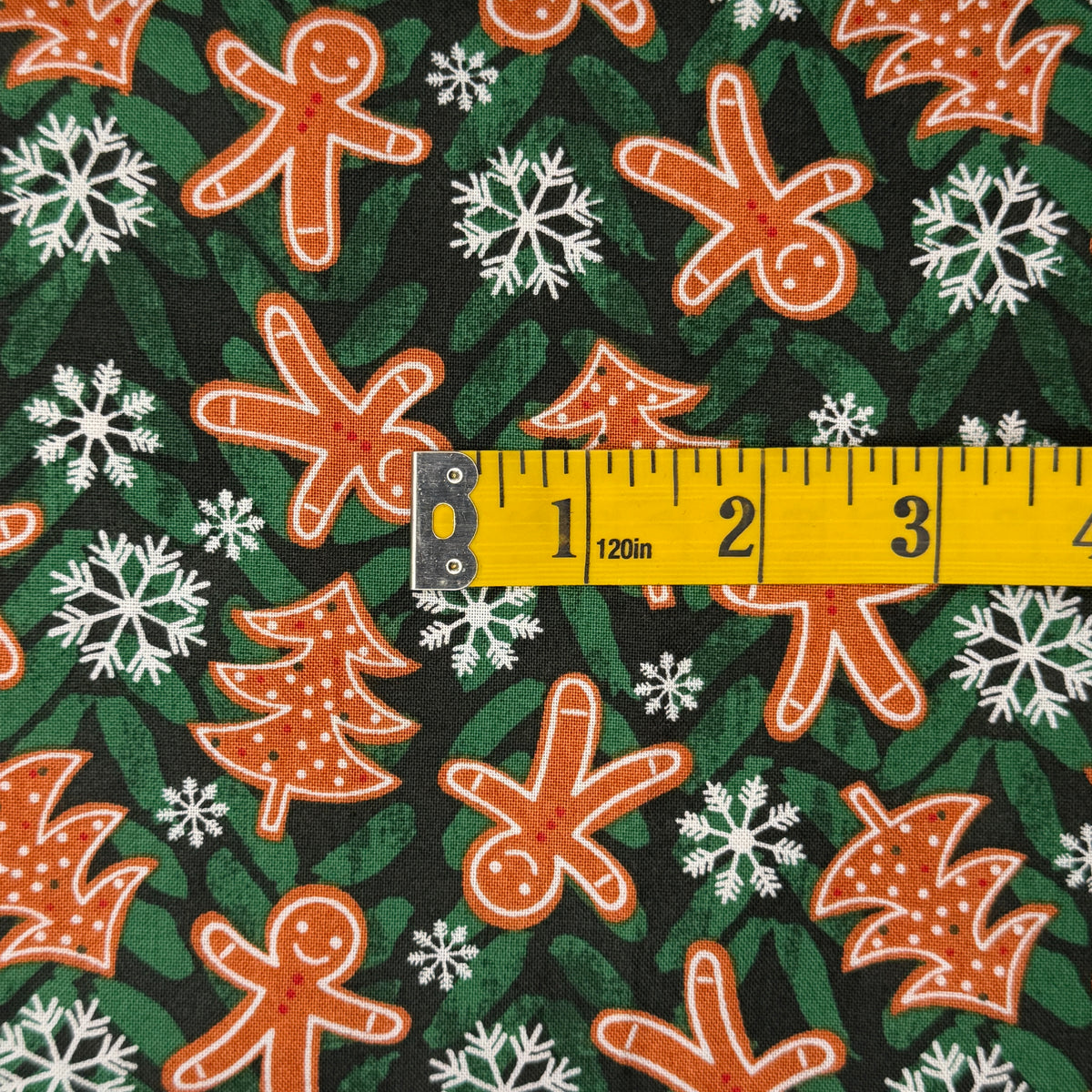 Snowflakes & Gingerbread Cotton: 2 yds