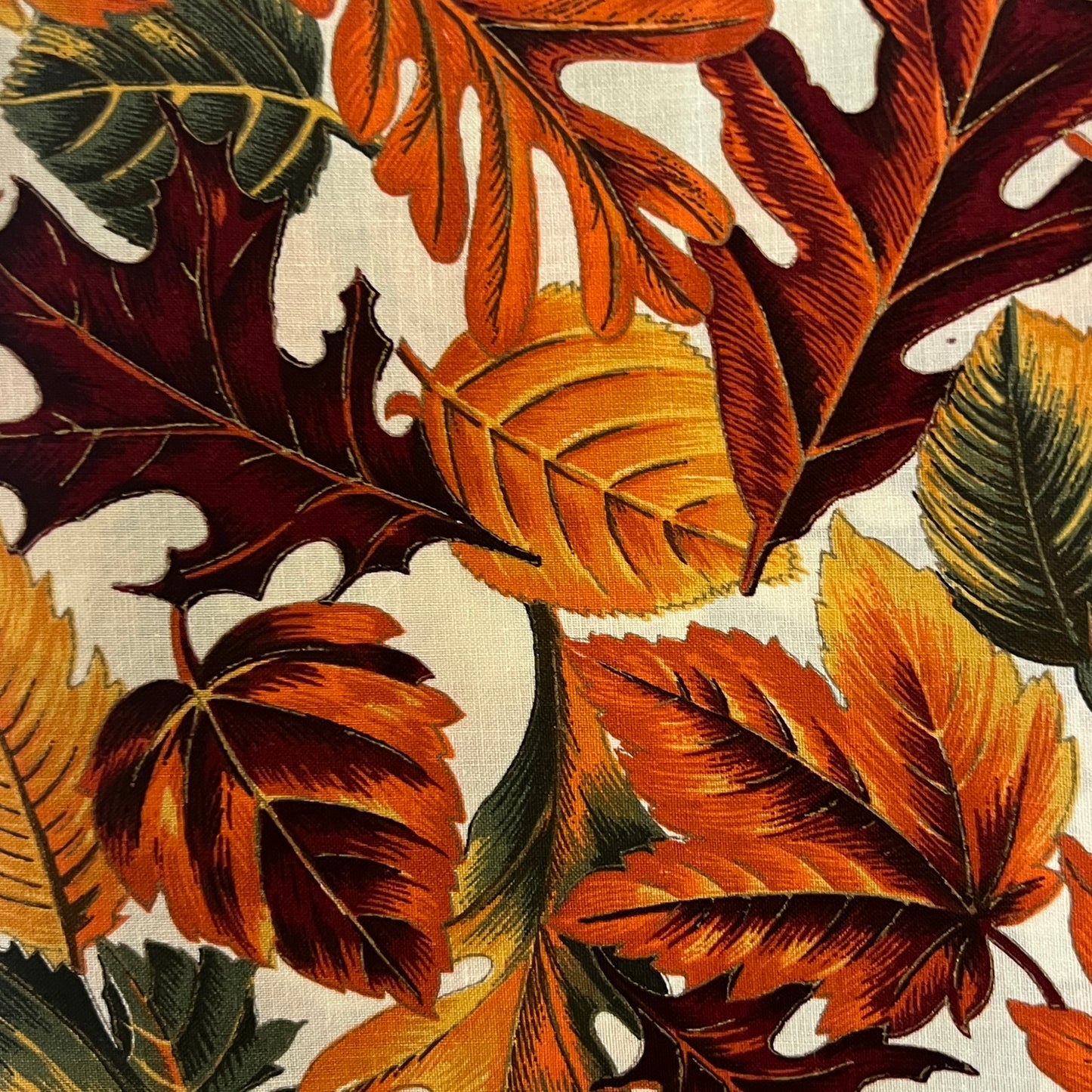 Detailed Leaves Cotton: 1.5 yds