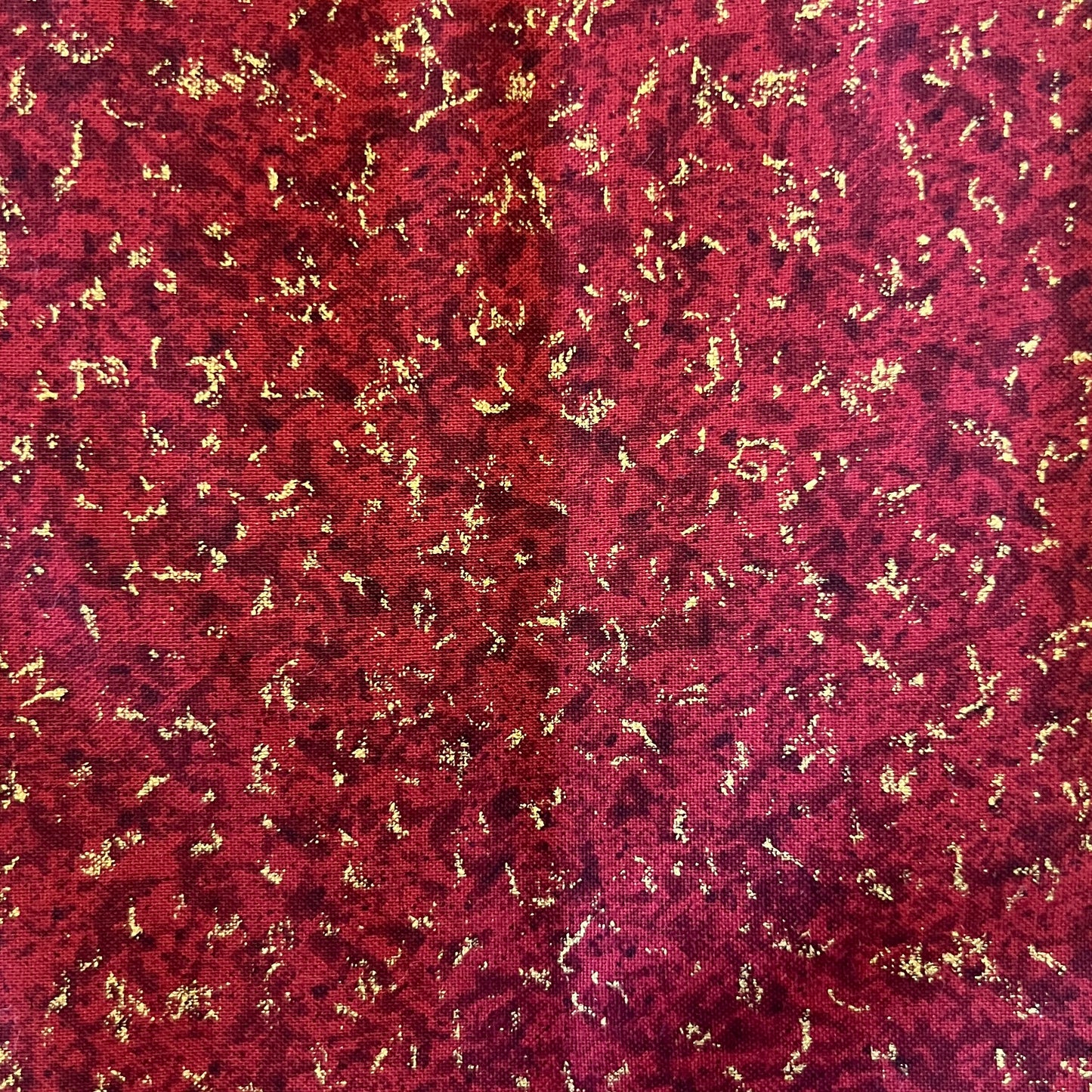 Maroon With Gold Speckle Cotton: 2 yds