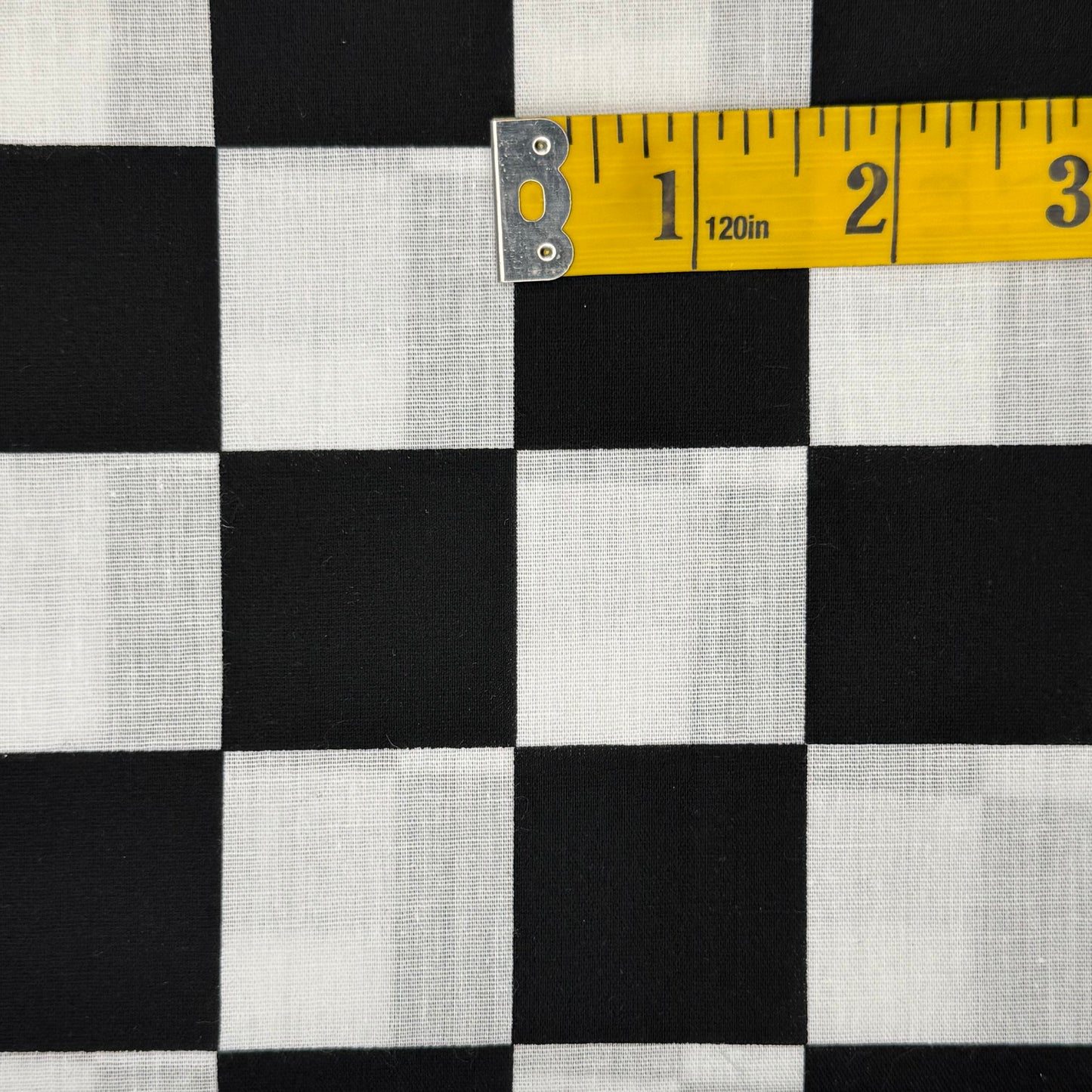 Black & White Checkered Cotton Blend: 1.5 yds