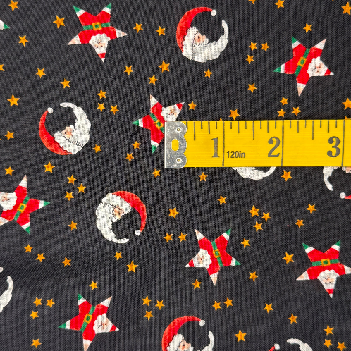 Santa in the Stars & Moon Cotton: 2 yds