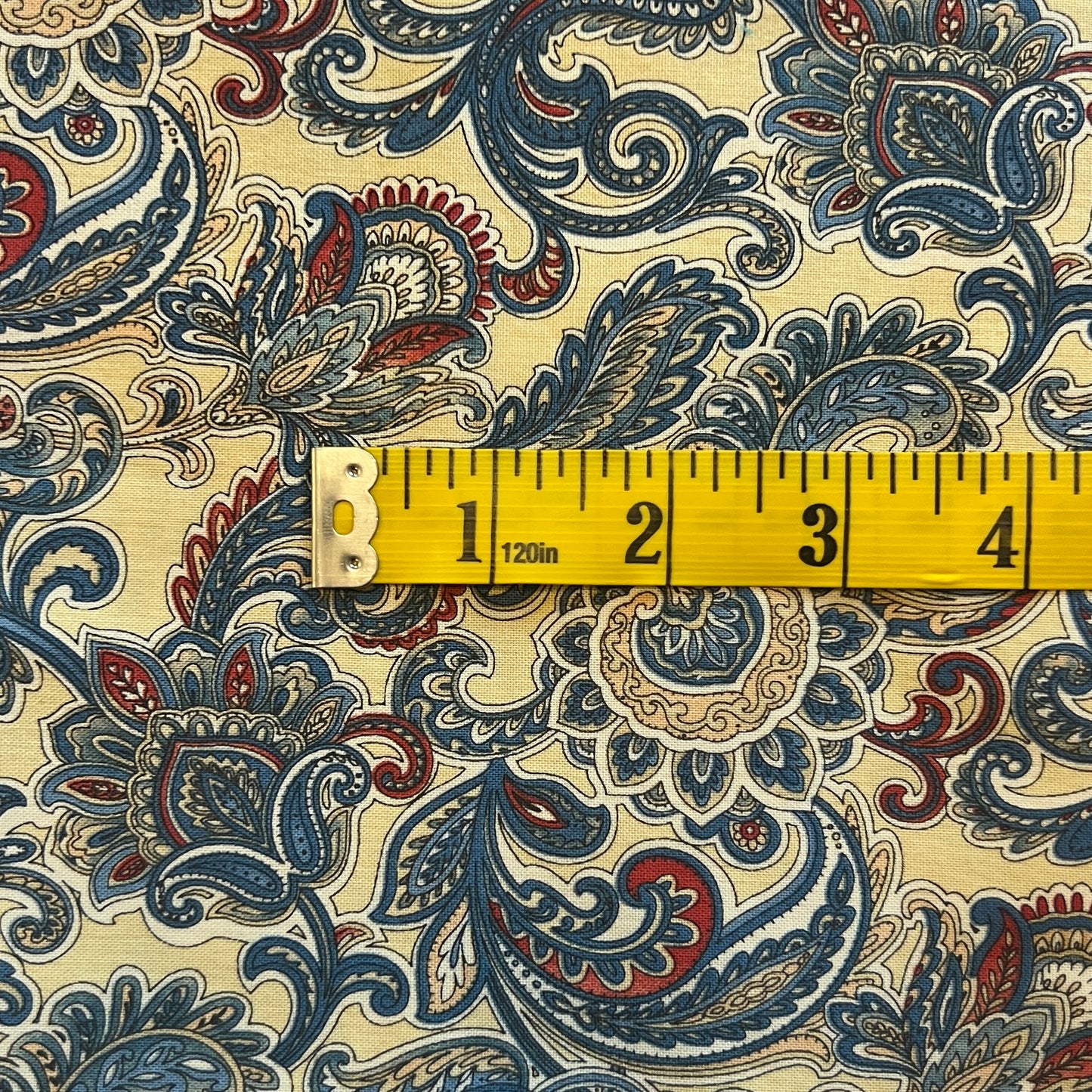 Cream Paisley Cotton: 1 yd