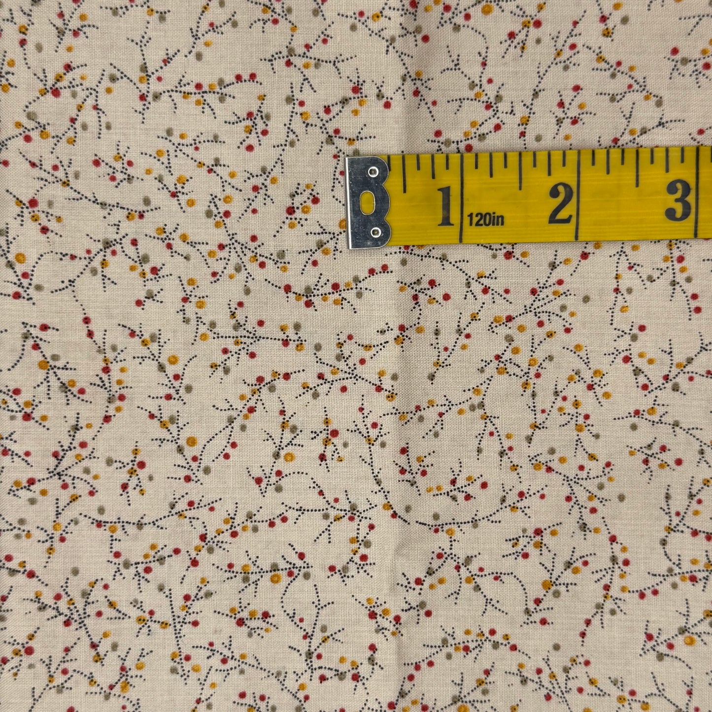 Cream With Micro Dots & Branches Cotton: 1 yd