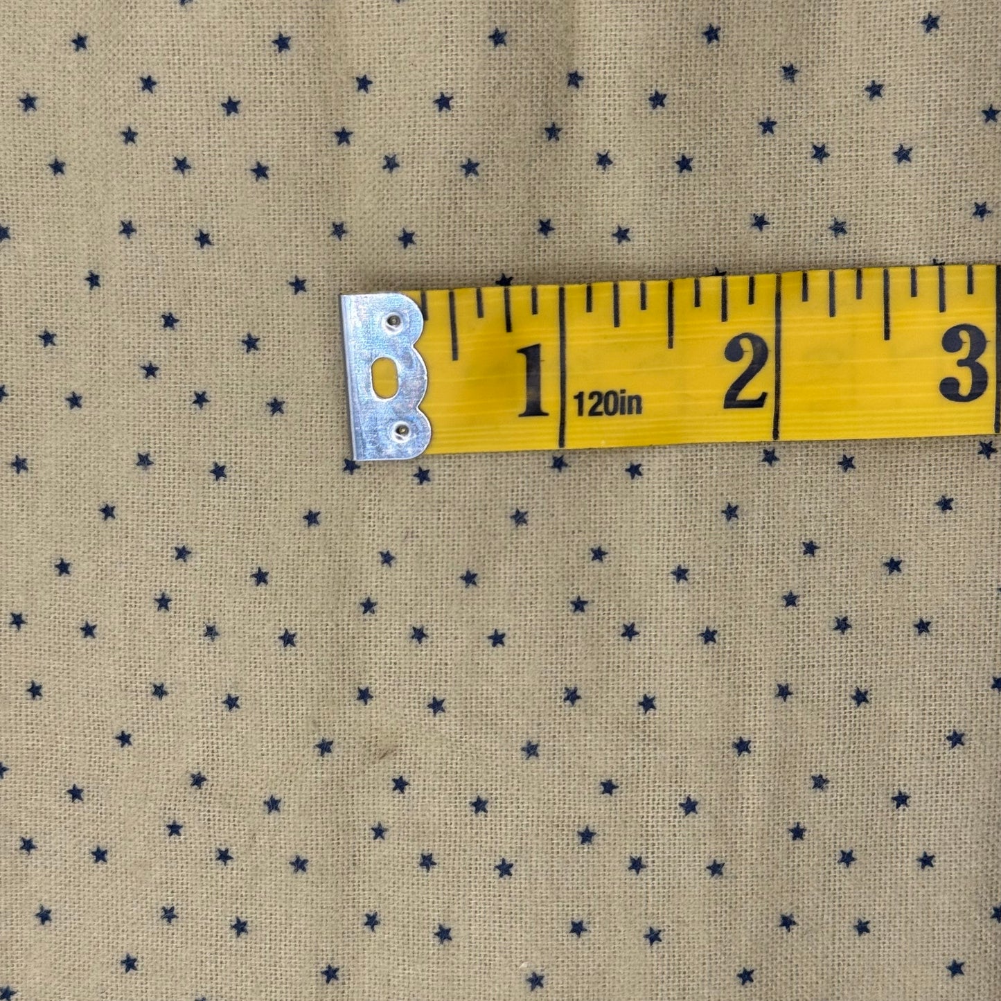 Cream With Stars Brushed Cotton Blend: 1.25 yds