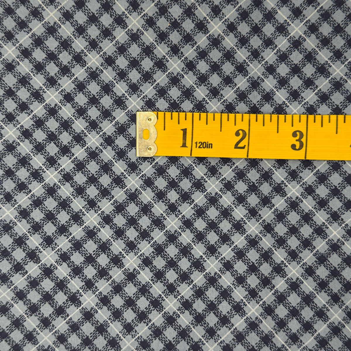 Two Tone Blue Diamond Plaid Cotton: 2 yds