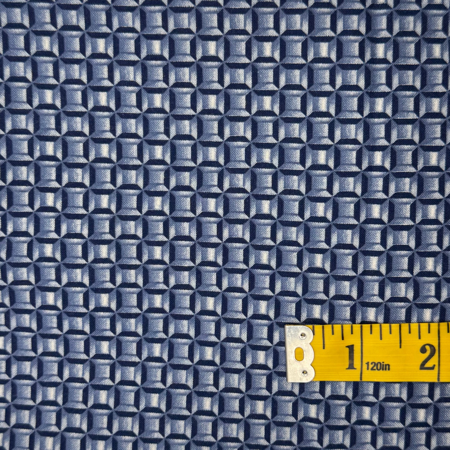 Blue Boxes Cotton Blend: 1 yd