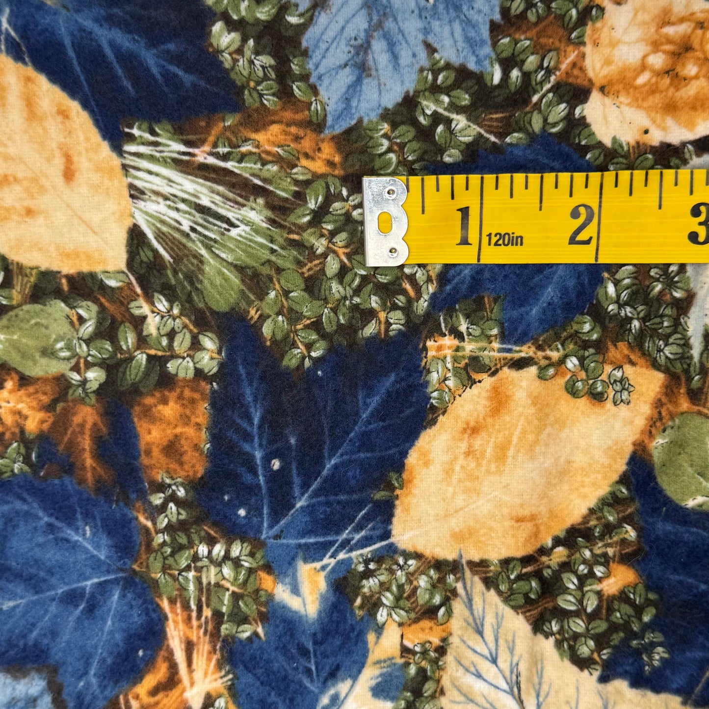 Blue Autumn Scene Brushed Cotton Blend: 1 yd