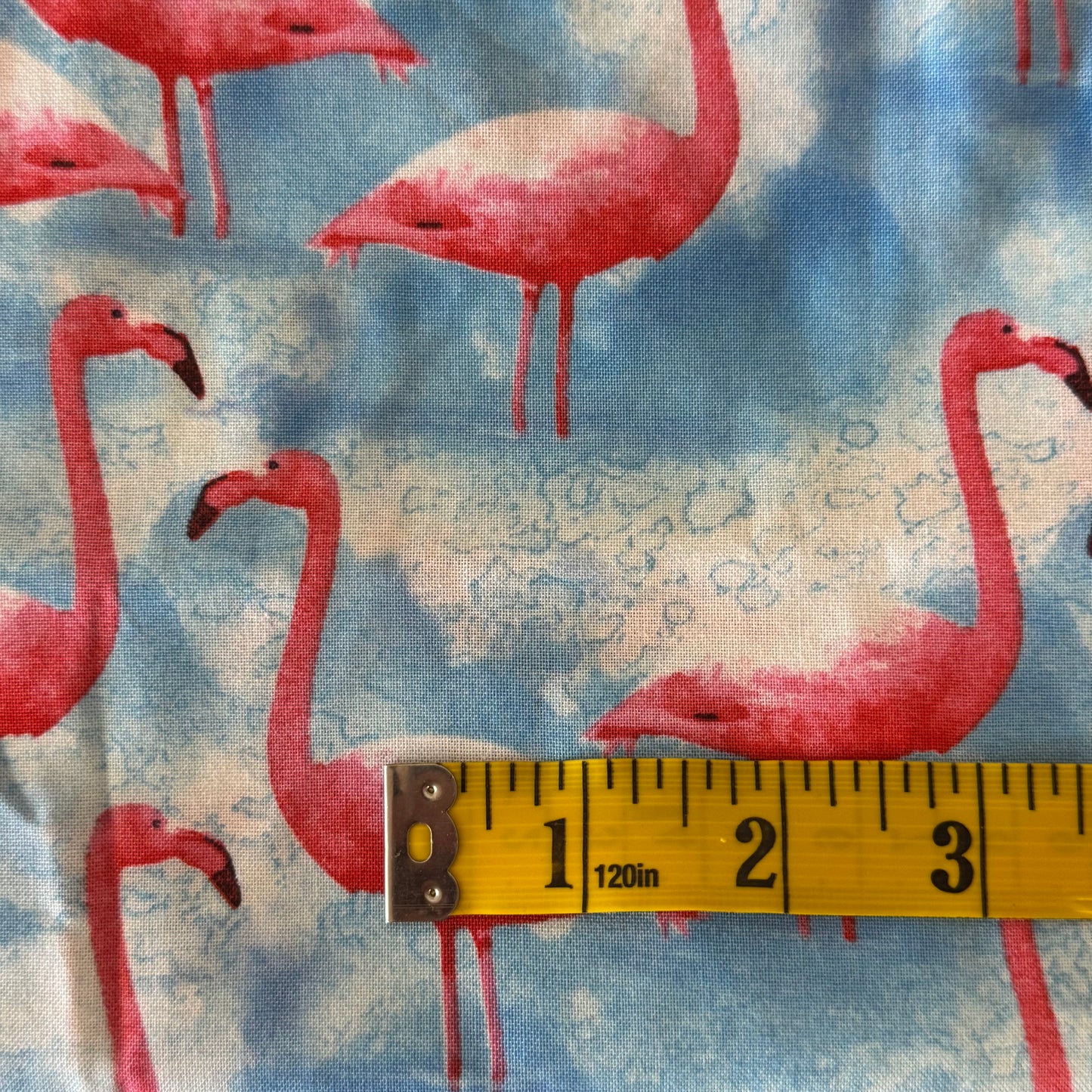 Flamingos in the Clouds Cotton Blend: 2 yds