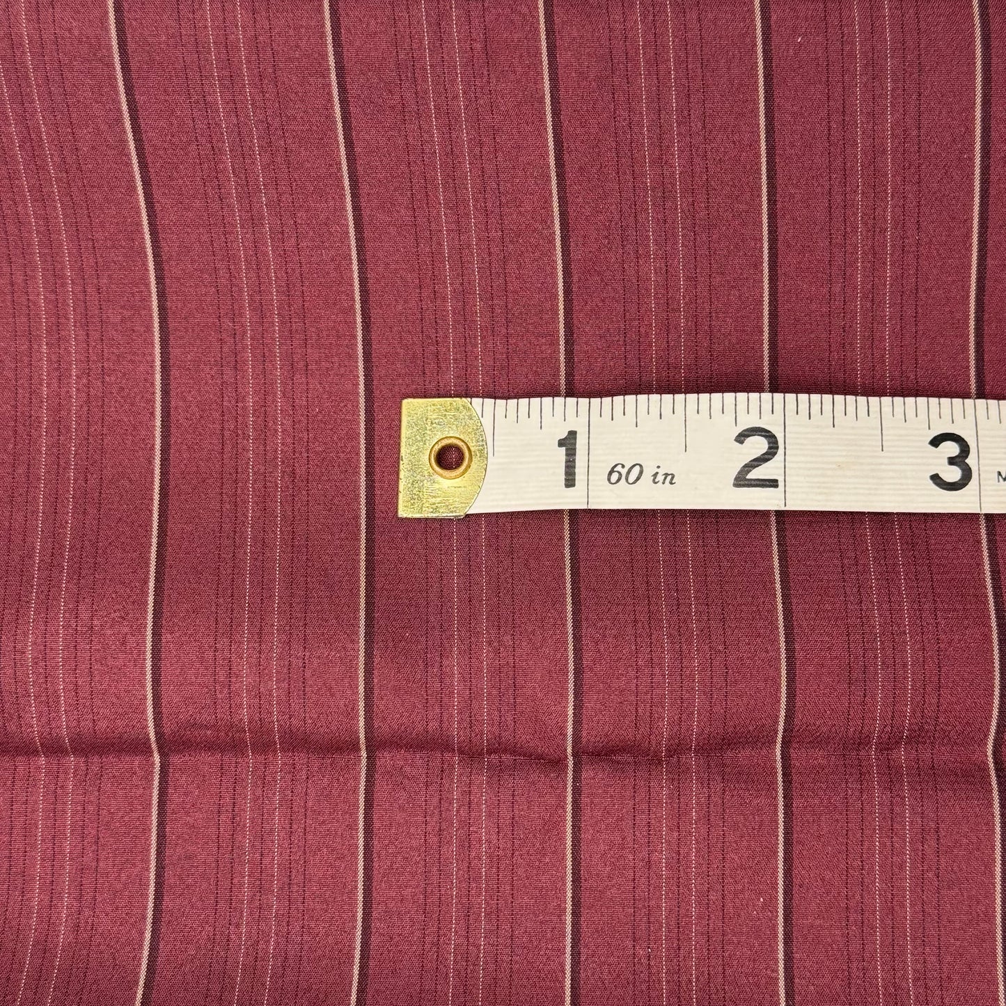 Lightweight Burgundy Woven Stripe Poly: 2.5 yds
