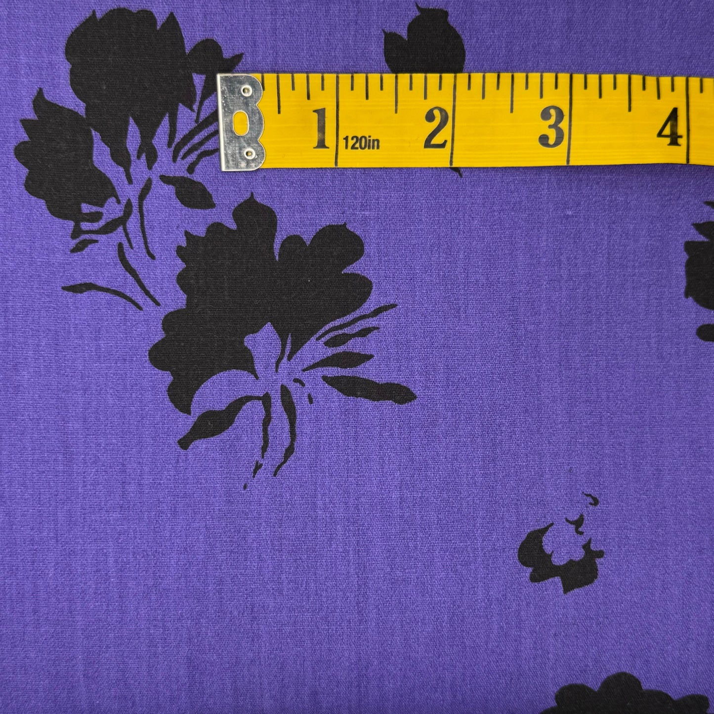 Purple Abstract Floral Cotton Poly Blend: 3 yds