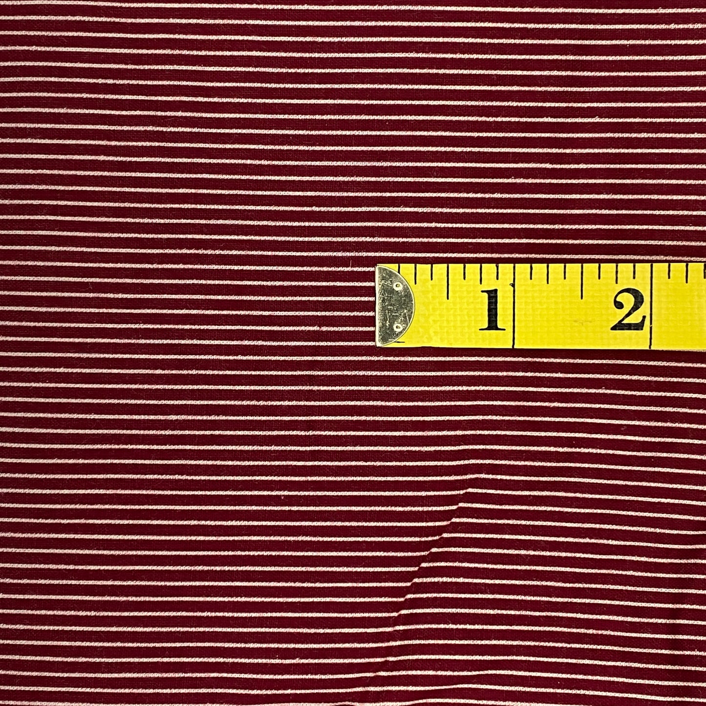 Maroon & White Striped Cotton: 2 yds