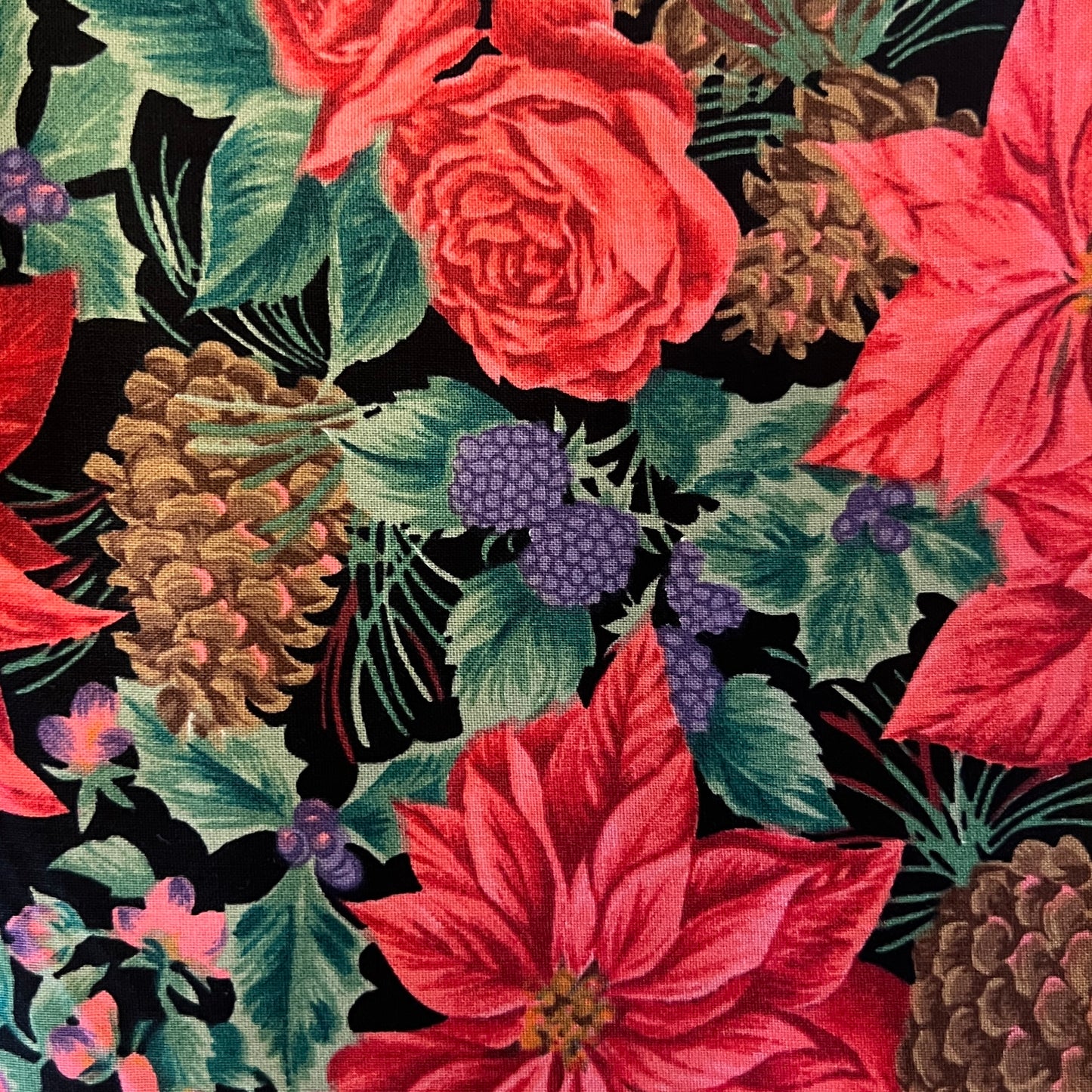 Pink Poinsettia Cotton: 3 yds