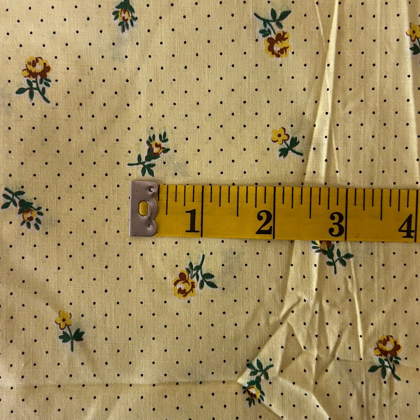 Vintage Yellow Floral Cotton: 1 yd