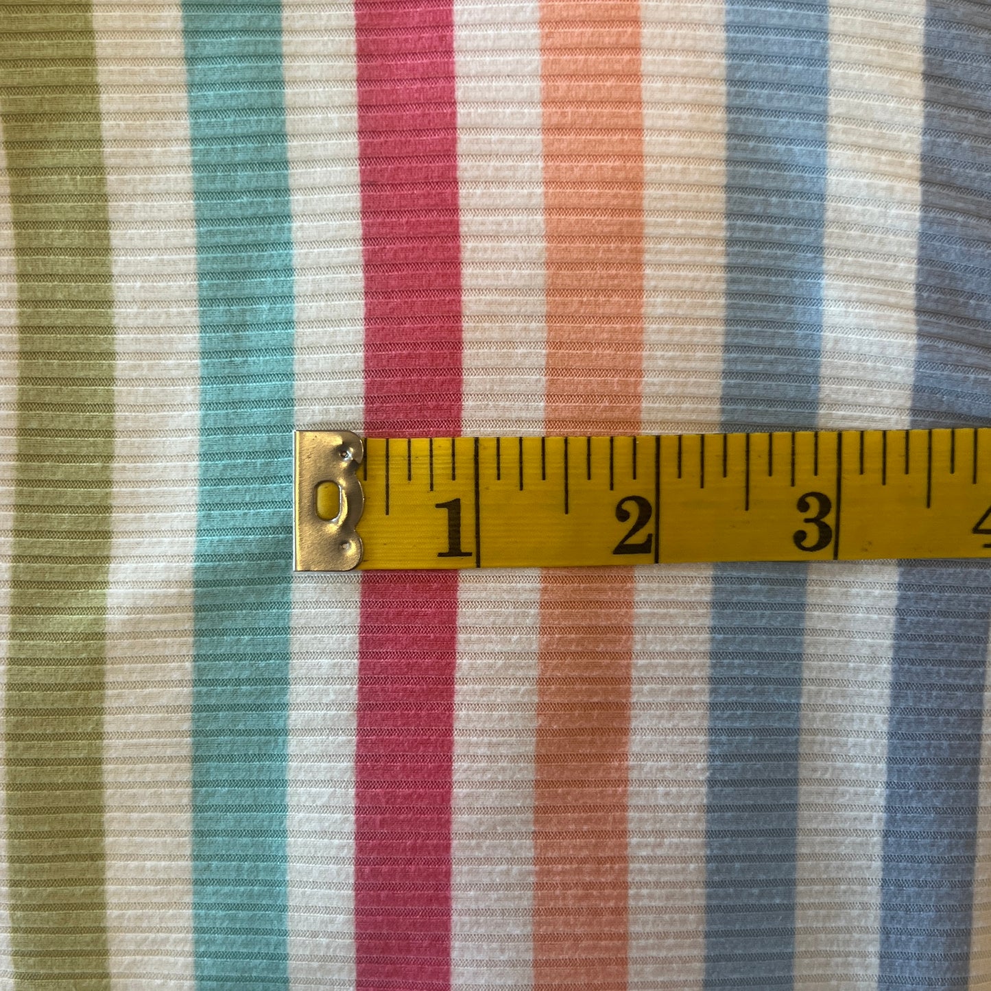 Rainbow Stripe Ribbed Knit: 1 yd