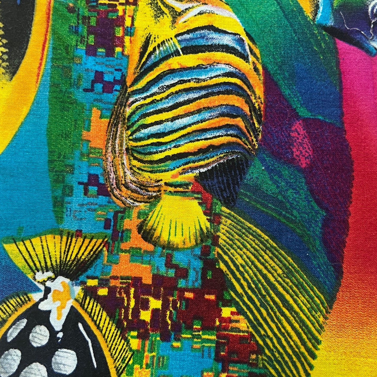 Vibrant Fish Cotton: 1 yd
