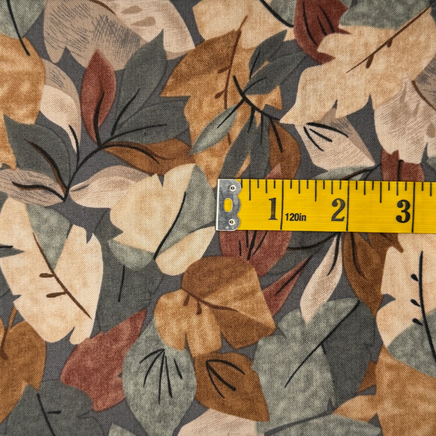 Muted Leaves Cotton: 1 yd