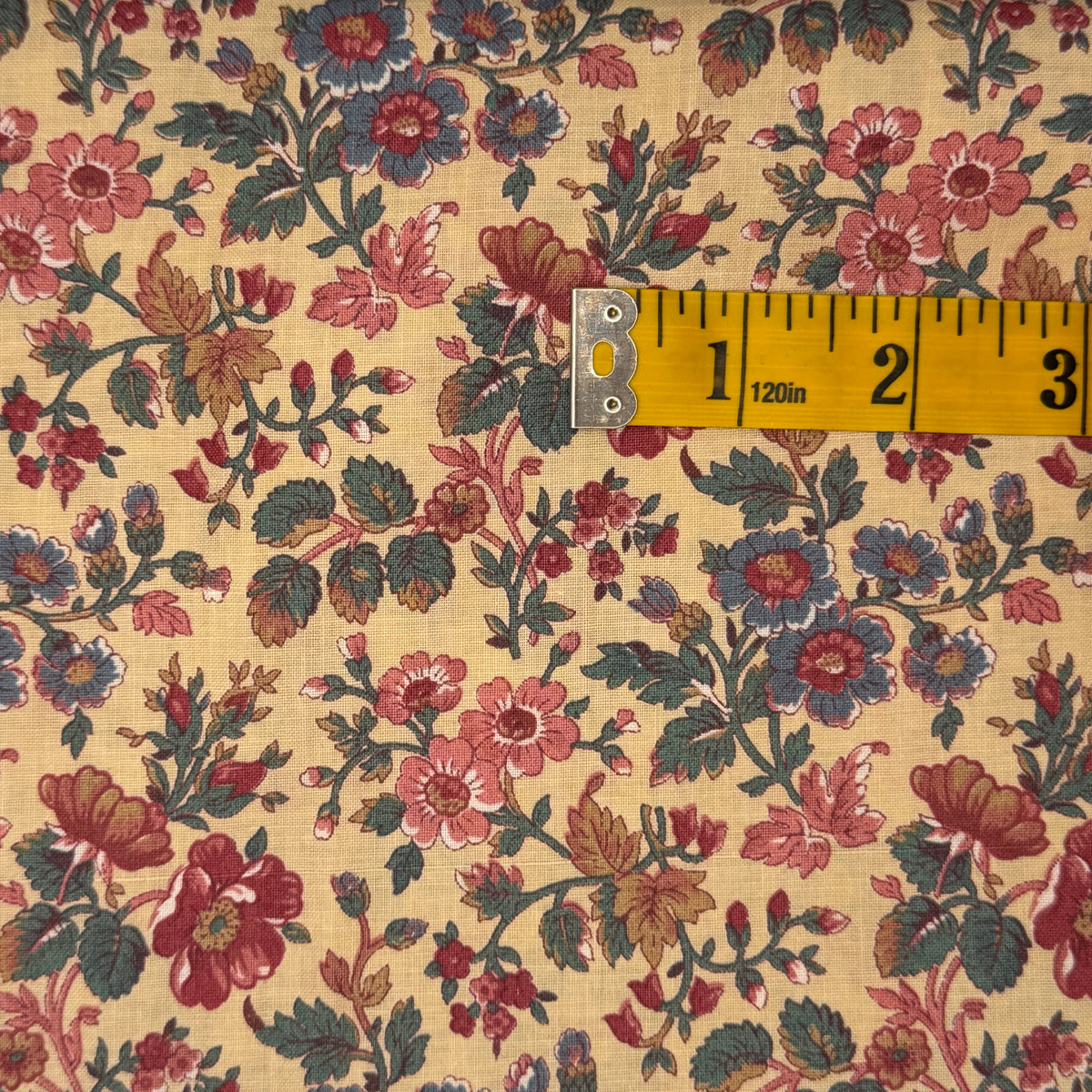 Red, Pink & Blue Floral Cotton: 2 yds
