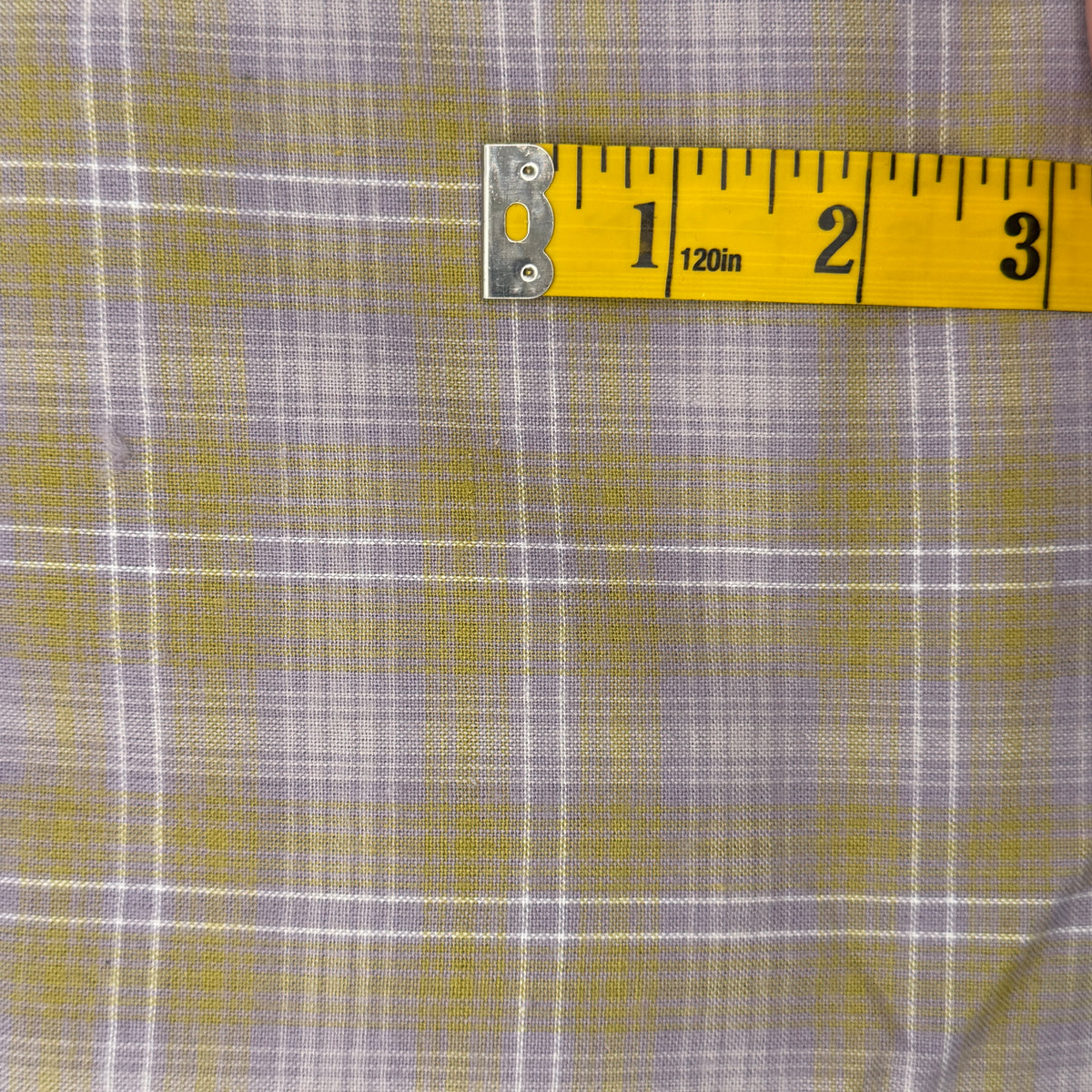 Purple & Yellow Plaid Flannel Shirting: 4 yds