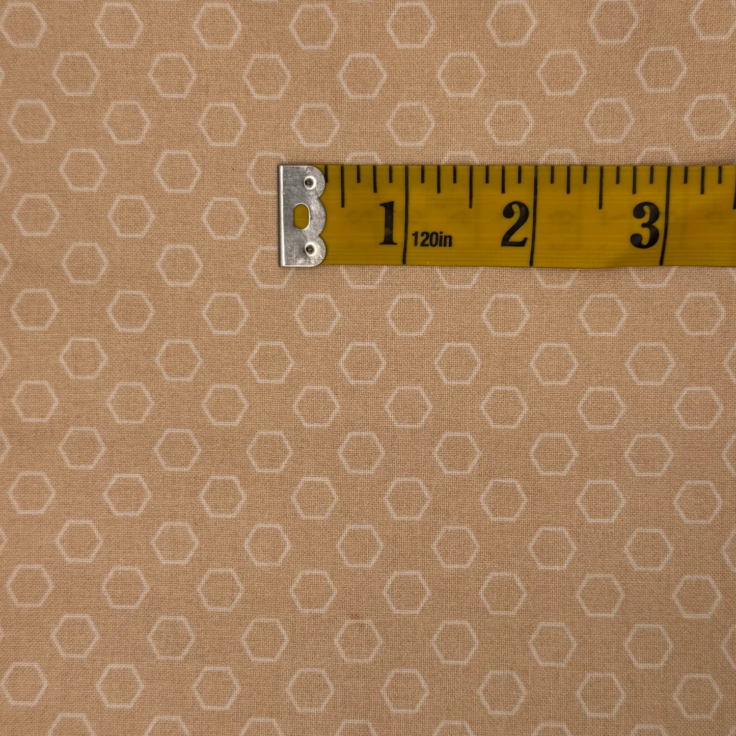 Cream with White Hexagons Cotton: 2 yds