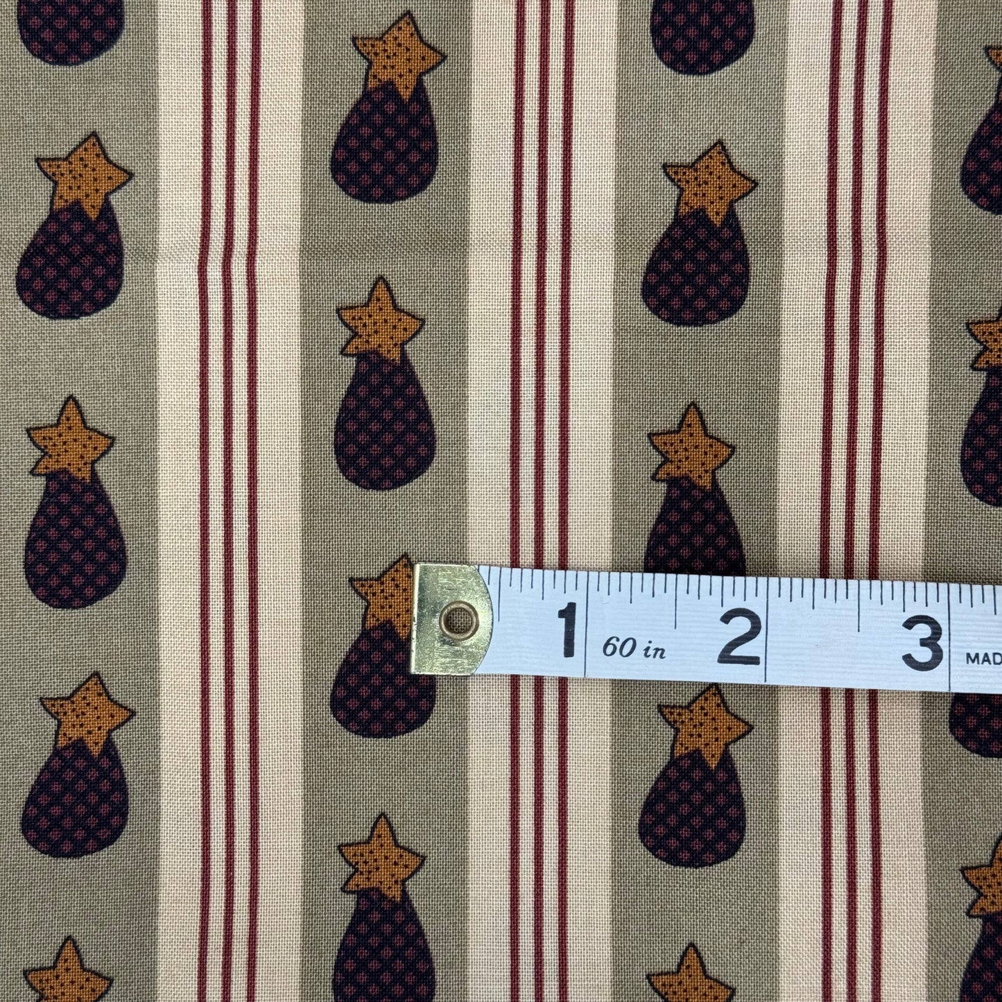 Multicolor Novelty Print Stripe Cotton: 1 yd