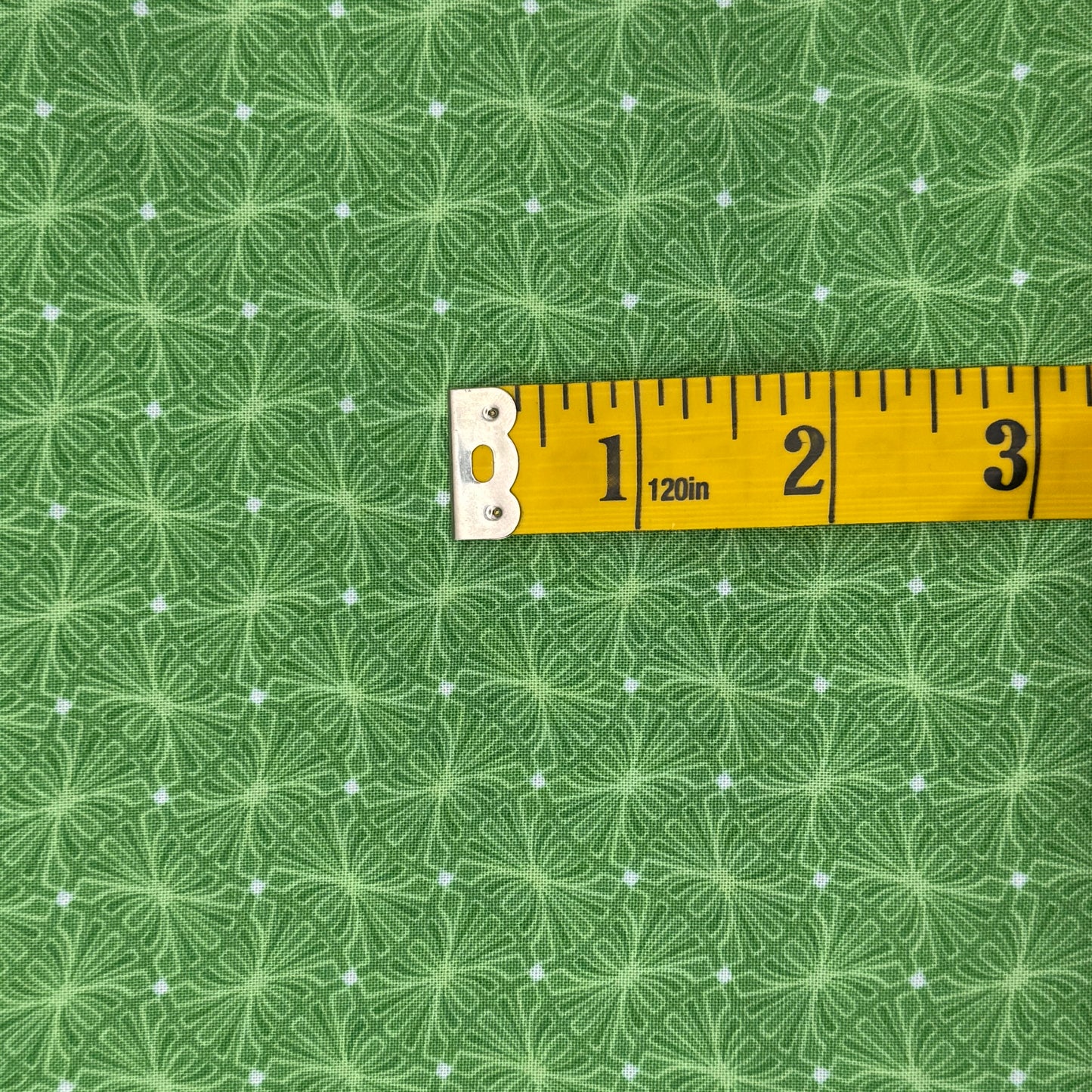 Dancing Shapes Green Cotton: 2 yds