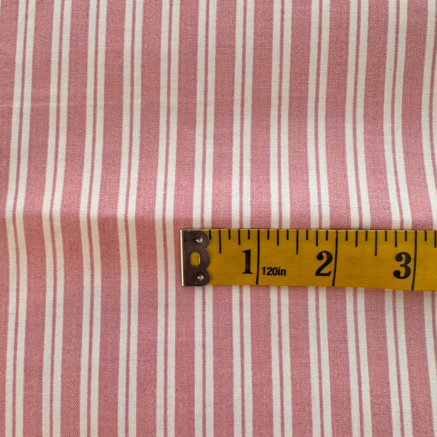 Pink & White Striped Treated Poly: 1.5 yds