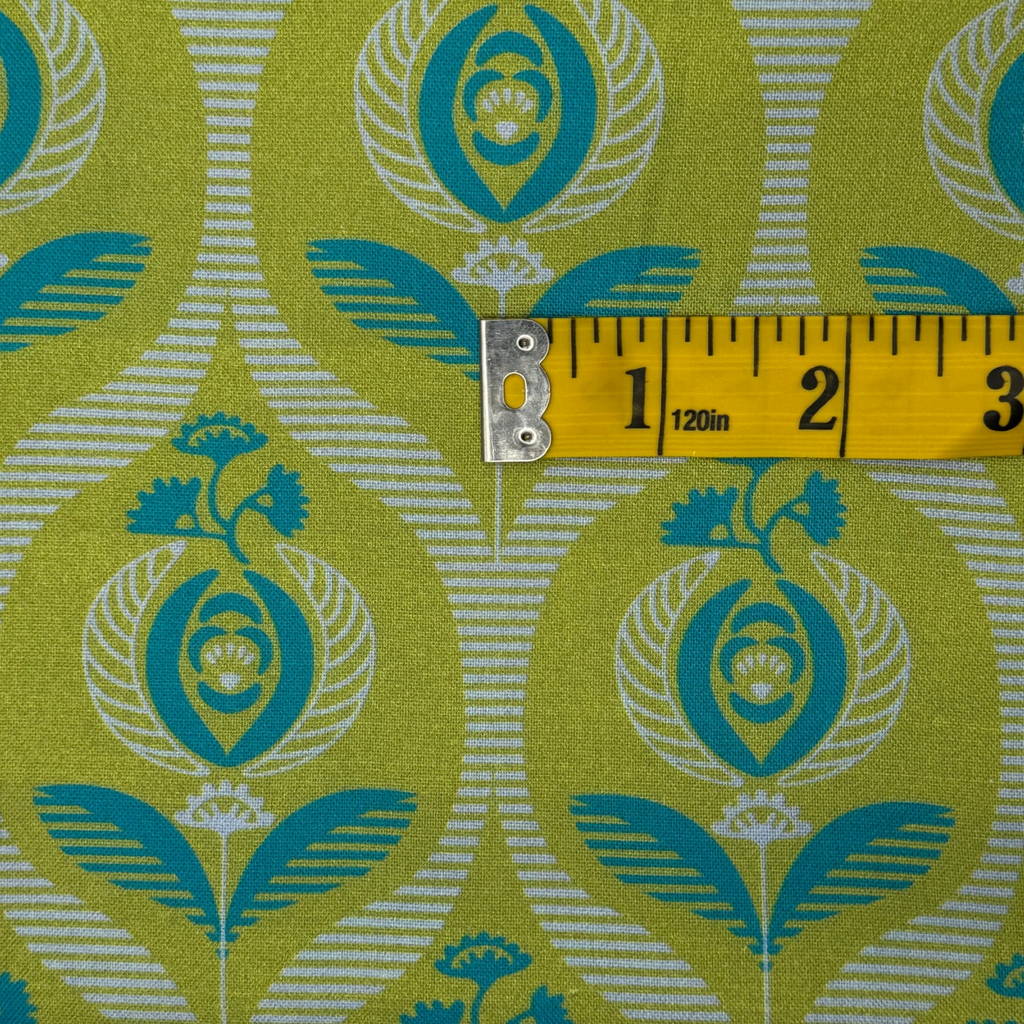Lime Funky Floral Cotton: 2 yds