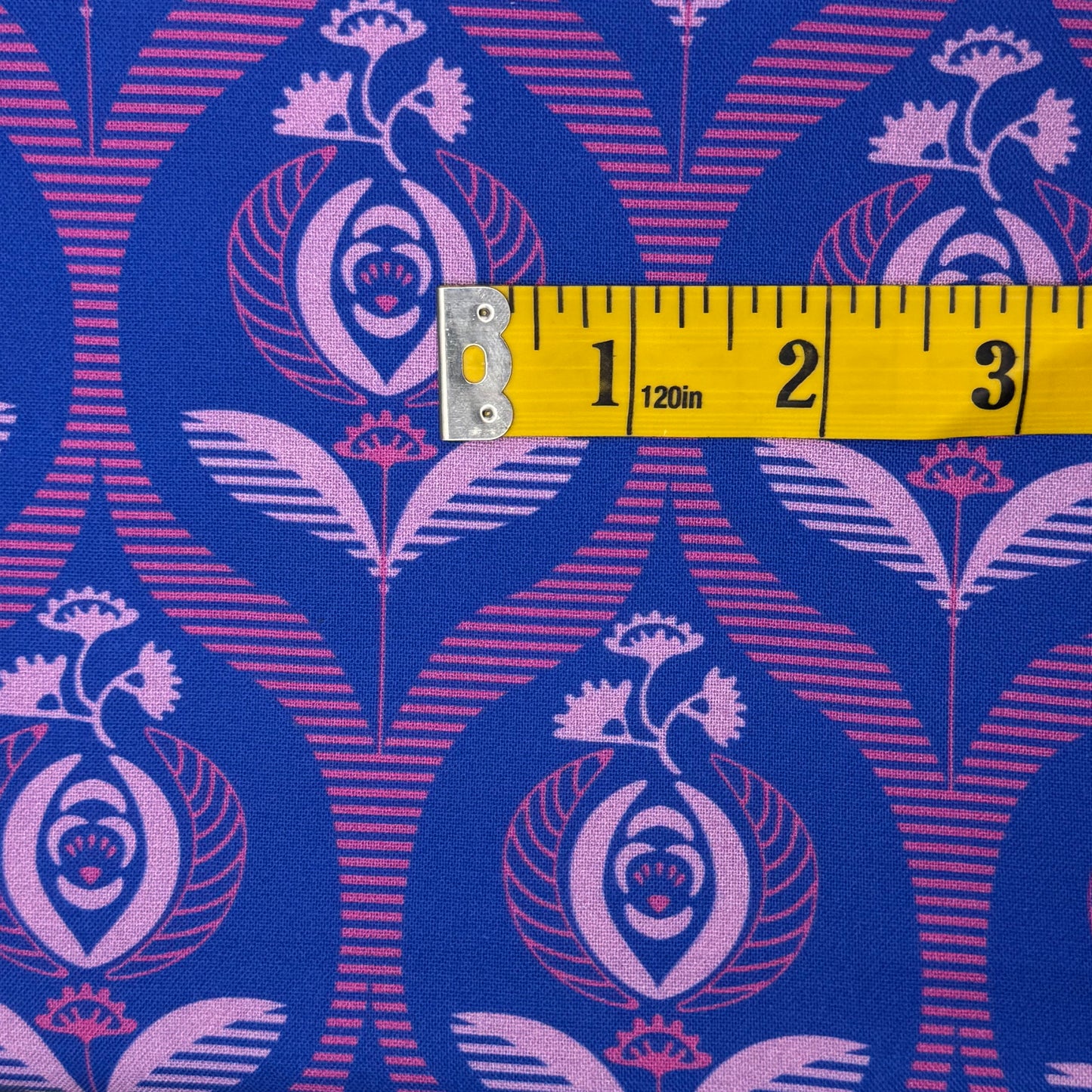 Blue Funky Floral Cotton: 2 yds