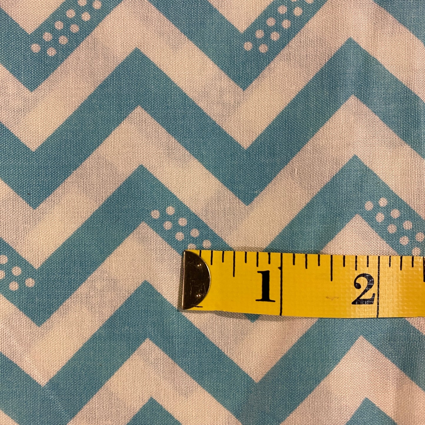 Light Blue Chevron Lightweight Cotton Blend: 1 yd